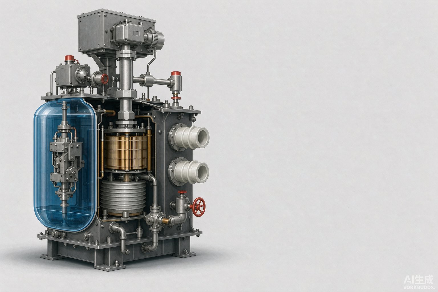 On-load tap changer (OLTC) on a 110 kV power transformer showing the diverter switch compartment and motor drive mechanism